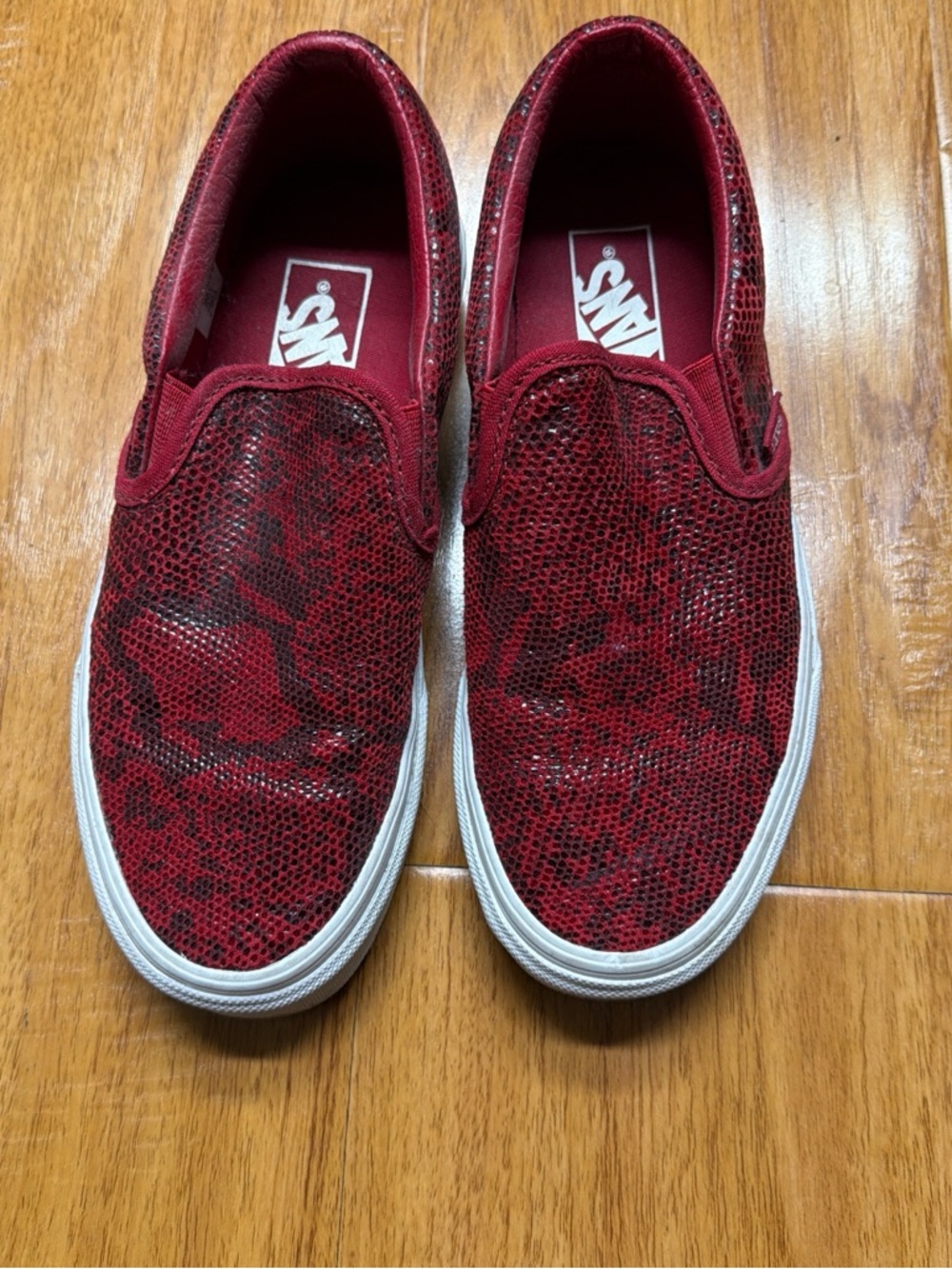 Vans Red Sequined Slip-On Sneakers